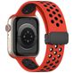 Mobigear Sport Plus Mag Bracelet Silicone Apple Watch Fermeture magnétique - 42/41/40/38 mm - Noir / Rouge