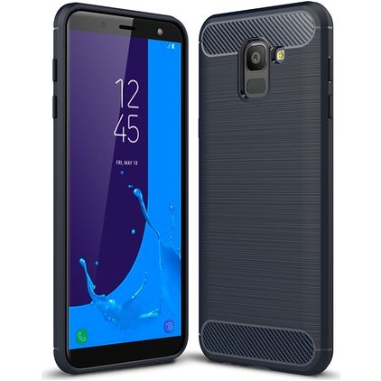 Mobigear Brushed Slim Coque Samsung Galaxy J6 (2018) Coque arrière en TPU Souple - Bleu Marin