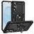 Mobigear Armor Ring Coque Samsung Galaxy S25 Edge Coque arrière Rigide Anti-Chocs avec Anneau-Support - Noir