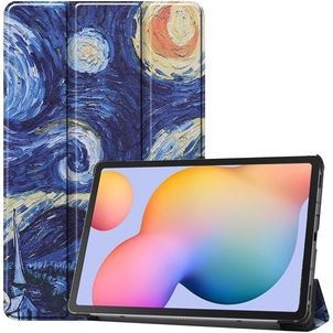 Mobigear Tri-Fold Coque Samsung Galaxy Tab S6 Lite Etui - The Starry Night