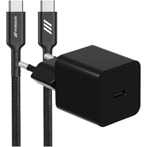 Mobigear Essentials - Simple USB-C Chargeur USB-C 1 mètre Power Delivery 20W - Noir