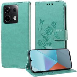 Mobigear Flowers POCO X6 Étui Portefeuille - Vert