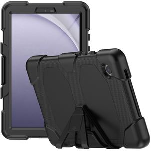 Xccess Survivor Essential Coque Samsung Galaxy Tab A9 (2023) Coque arrière en Plastique rigide,Silicone + Support Amovible - Noir