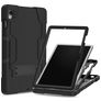Xccess Survivor Essential Coque Samsung Galaxy Tab S9 FE Plus Coque arrière en Plastique rigide,Silicone + Support Amovible - Noir
