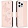 Mobigear Butterfly Housse iPhone 16 Pro Etui Porte-Monnaie - Rose doré
