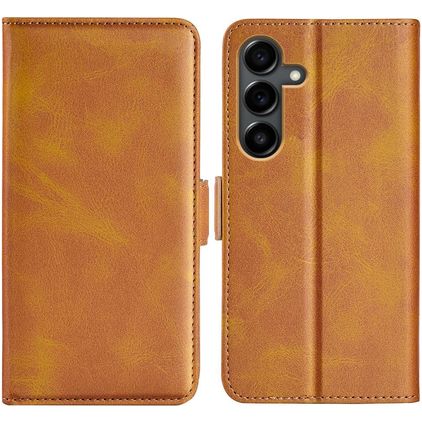Mobigear Slim Magnet Housse Samsung Galaxy S25 FE Etui Porte-Monnaie - Cognac