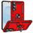 Mobigear Armor Ring Coque Samsung Galaxy S25 Edge Coque arrière Rigide Anti-Chocs avec Anneau-Support - Rouge