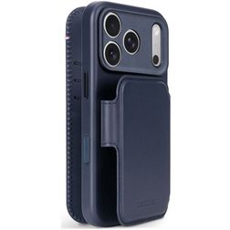 Decoded Detachable Wallet Housse iPhone 18 Pro Max MagSafe Etui avec Coque Détachable en Cuir Véritable Porte-Monnaie - Midnight Blue