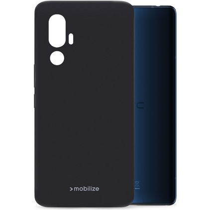 Mobilize Rubber Gelly Coque HTC U24 Pro Coque arrière en TPU Souple - Matt Black