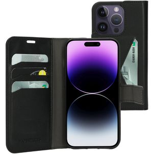 Mobiparts Classic Wallet Housse iPhone 14 Pro Etui Porte-Monnaie - Noir