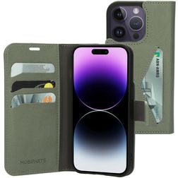 Mobiparts Classic Wallet Housse iPhone 14 Pro Etui Porte-Monnaie - Stone Green