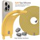 Mobigear Lanyard Card iPhone 16 Pro Coque avec cordon en Silicone et Porte-Cartes - Jaune