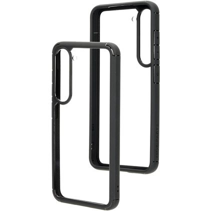 Mobiparts Rugged Clear Samsung Galaxy S23 Plastique rigide Coque arrière Antichoc - Transparent / Noir
