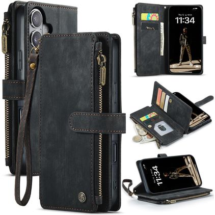 CaseMe C30 iPhone 17 Étui Portefeuille - Noir