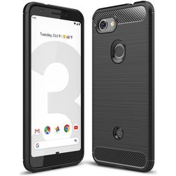 Mobigear Brushed Slim Coque Google Pixel 3a Coque arrière en TPU Souple - Noir