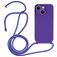 Mobigear Lanyard iPhone 14 Coque avec cordon en Silicone - Violet