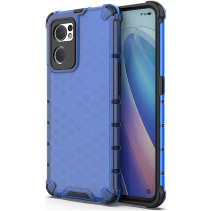 Mobigear Honeycomb Coque OPPO Find X5 Lite Coque arrière Rigide Anti-Chocs - Bleu