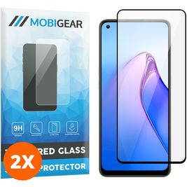 Mobigear Premium OPPO Reno 8 Verre trempé Protection d'écran - Compatible Coque - Noir (Lot de 2)