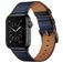 Mobigear Firenze Bracelet Cuir pour Apple Watch Fermeture boucle ardillon - 49/46/45/44 mm - Bleu foncé