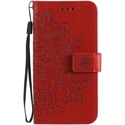 Mobigear Flowers Housse OPPO A54 5G Etui Porte-Monnaie - Rouge