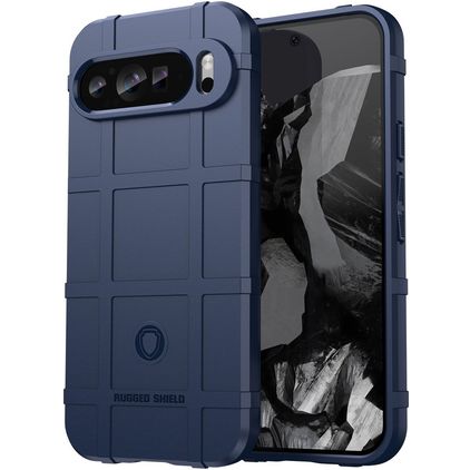 Mobigear Rugged Shield Coque Google Pixel 9 Pro Coque arrière en TPU Souple Anti-Chocs - Bleu