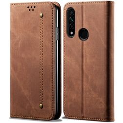 Mobigear Denim Slim Housse OPPO A31 Etui Porte-Monnaie - Marron