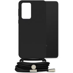 Mobilize Lanyard Gelly Samsung Galaxy A33 Coque avec cordon en TPU Souple - Noir