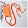 Mobigear Lanyard Card iPhone 15 Coque avec cordon en Silicone et Porte-Cartes - Orange
