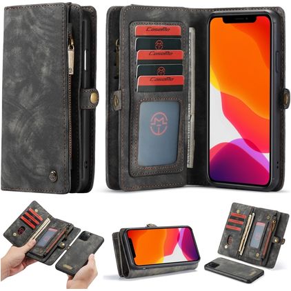 CaseMe 008 iPhone 11 Pro Max Coque Étui 2en1 avec coque amovible Portefeuille - Noir