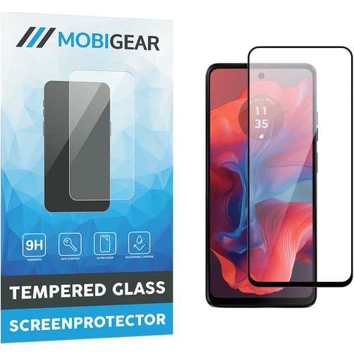 Mobigear Premium Motorola Moto G04 Verre trempé Protection d'écran - Compatible coque - Noir
