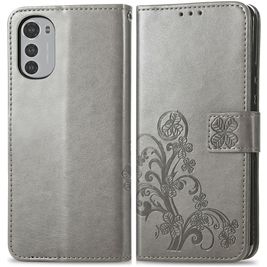 Mobigear Clover Housse Motorola Moto E32s Etui Porte-Monnaie - Gris