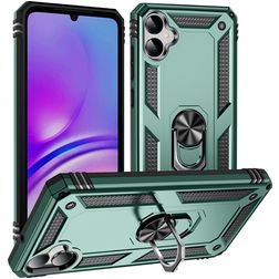 Mobigear Armor Ring Coque Samsung Galaxy A05 Coque arrière Rigide Anti-Chocs avec Anneau-Support - Vert