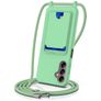 Mobigear Lanyard Card Samsung Galaxy S24 FE Coque avec cordon en Silicone et Porte-Cartes - Vert