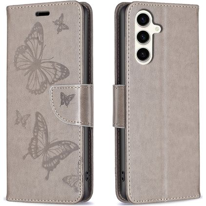 Mobigear Butterfly Housse Samsung Galaxy S23 FE Etui Porte-Monnaie - Gris