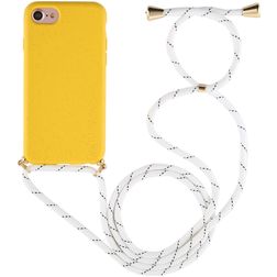 Mobigear Lanyard iPhone SE (2022) Coque avec cordon en TPU Souple - Jaune