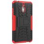 Mobigear Tire Coque Nokia 2.1 Coque arrière Rigide Anti-Chocs avec Support Amovible - Noir / Rouge