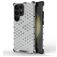 Mobigear Honeycomb Coque Samsung Galaxy S24 Ultra Coque arrière Rigide Anti-Chocs - Blanc
