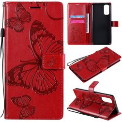 Mobigear Butterfly Housse OPPO Reno 4 Etui Porte-Monnaie - Rouge
