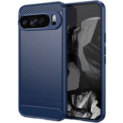 Mobigear Brushed Slim Coque Google Pixel 9 Pro XL Coque arrière en TPU Souple - Bleu