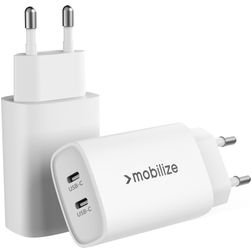 Mobilize Double USB-C Chargeur Sans câble Power Delivery 45W - Blanc