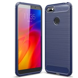 Mobigear Brushed Slim Coque Motorola Moto E6 Play Coque arrière en TPU Souple - Bleu Marin