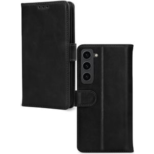 Mobilize Wallet Housse Samsung Galaxy S23 Etui en Cuir Véritable Porte-Monnaie - Noir