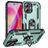 Mobigear Armor Ring Coque iPhone 16 Coque arrière Rigide Anti-Chocs avec Anneau-Support - Vert