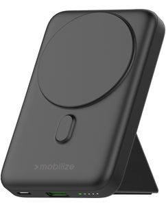 Mobilize Magnetic Wireless Stand Batterie externe Double USB / USB-C 10 000 mAh Power Delivery 15W - Compatible MagSafe - Noir