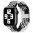 Mobigear Braided Bracelet Nylon Apple Watch Fermeture à pince - 49/46/45/44 mm - Noir / Blanc
