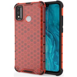 Mobigear Honeycomb Coque HONOR 9X Lite Coque arrière Rigide Anti-Chocs - Rouge