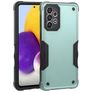 Mobigear Non-slip Armor Samsung Galaxy A73 Plastique rigide Coque arrière Antichoc - Noir / Turquoise