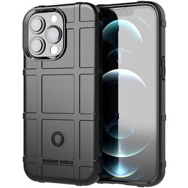 Mobigear Rugged Shield Coque iPhone 13 Pro Max Coque arrière en TPU Souple Anti-Chocs - Noir