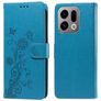 Mobigear Flowers OPPO Find X9 Étui Portefeuille - Bleu