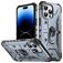 Mobigear Armor Ring Coque iPhone 14 Pro Max Coque arrière Rigide Anti-Chocs avec Anneau-Support - Gris